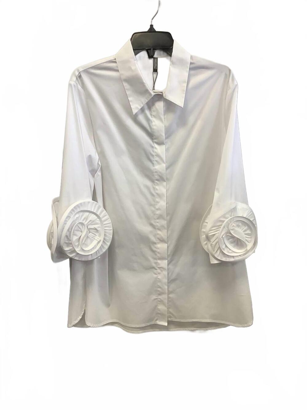 NEW RAVEL women's floral sleeve detailed blouse in white